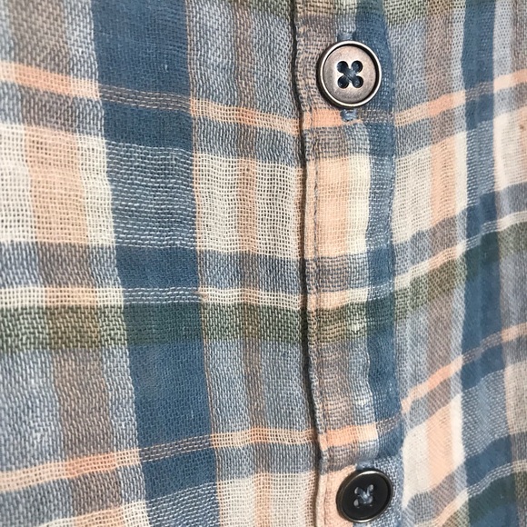 Saturday Sunday Anthropologie Grunge Blue Plaid Gauzy Shirt Dress Size S Boho - Picture 13 of 15